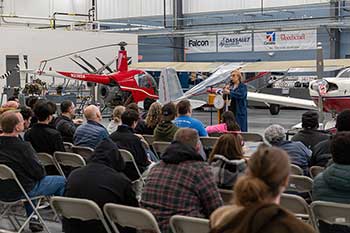 students at DCC aviation open house