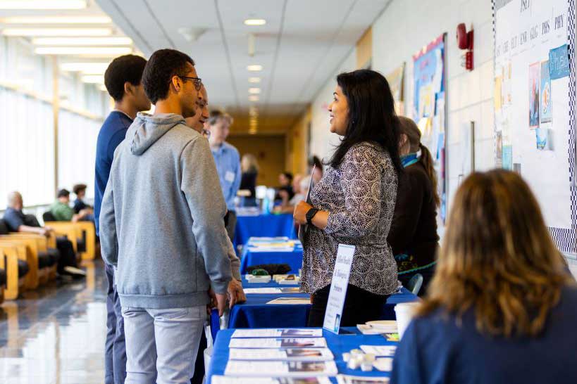 students at an open house